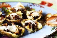 Loaded Pulled Pork Potato Skins with Cheddar & BBQ Sauce