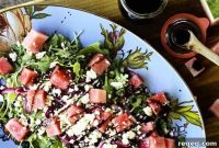 Watermelon, Feta & Arugula Salad with Balsamic Glaze