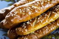 Giant Garlic Butter Pretzel Rod Recipe for Soft, Chewy Bites