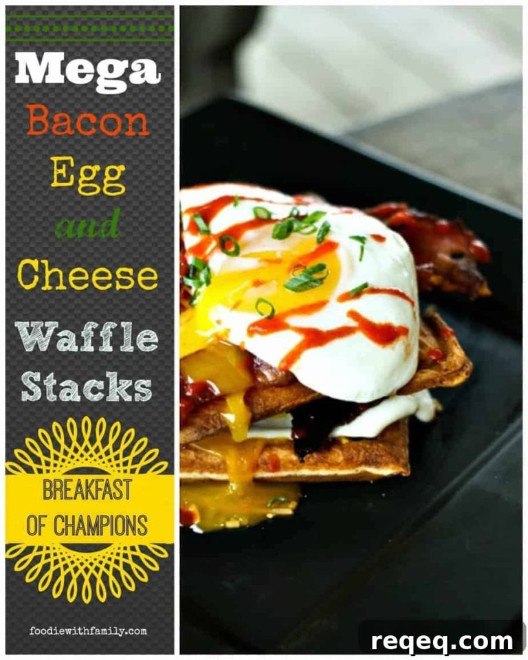 Crispy Bacon, Egg & Cheese Waffle Stacks for Brunch 17 featured 13412