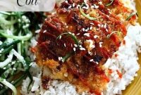 Baked Sriracha Panko-Crusted Cod with Crispy Garlic Breadcrumbs