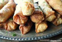 Barbecue Chicken & Bacon Egg Rolls with Melted Cheddar
