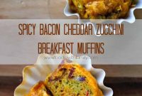 Spicy Bacon Cheddar Zucchini Morning Muffins
