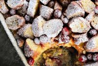Cranberry Eggnog Bread Pudding with Donut Crumbs