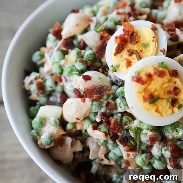 Creamy Bacon and Pea Pasta Salad with Tangy Dressing 15 featured 25403