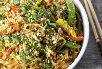 Garlic Shrimp and Veggie Rice Noodle Stir-Fry Recipe