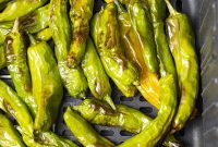 Crispy Air Fryer Shishito Peppers with Lemon-Garlic Dip