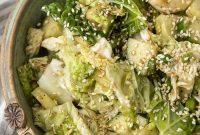 Crunchy Japanese Cabbage Salad with Sesame Ginger Dressing