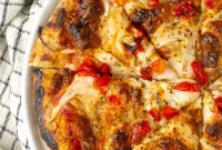 Crispy Tuna Pizza Recipe with Savory Tomato & Olive Topping