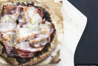 Ham & Swiss with Caramelized Onions on Rye Crust Pizza
