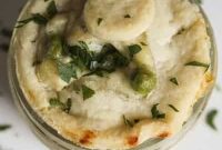 Garlic Lemon Dill Chicken Pot Pies with Creamy Herbed Filling