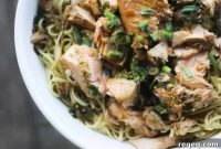 Japanese-Style Salmon Linguine with Soy-Ginger Sauce