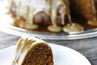 Pumpkin Spice Cake with Maple Frosting and Cider Caramel Drizzle
