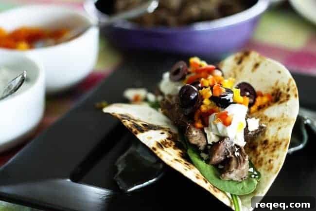 Garlic Slow-Cooker Lamb Tacos with Greek Flavors — Make-Ahead Idea 2 Slow-Cooker Garlic Lamb and Greek Tacos from Foodie with Family
