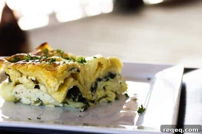 Roasted Garlic Spinach Alfredo Lasagna Recipe — Make-Ahead Meal 7 Roasted Garlic Spinach Alfredo Lasagna with a scandalous chicken in the background from Foodie with Family