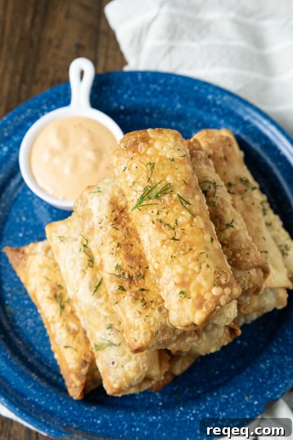 Crispy Corned Beef Egg Rolls with Tangy Dipping Sauce 9 Fried egg rolls