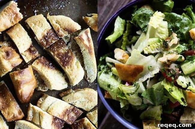 Fattoush Salad with Crispy Crumbled Pita Chips 2 Fresh, garlicky, lemony Fattoush -Crumbled Pita Chip Salad: fresh enough to lift the winter doldrums or make your summer happy!