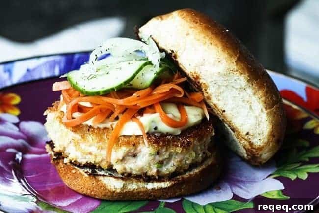 Wasabi Salmon Burgers with Asian Slaw and Mayo 2 Asian Salmon Burger with Wasabi Mayo | www.foodiewithfamily.com
