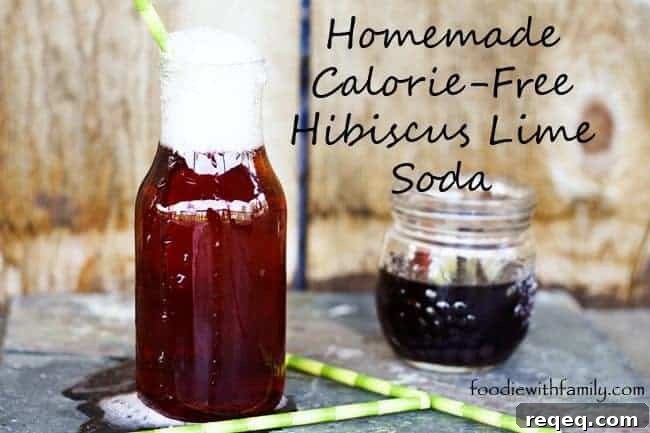 Calorie-Free Hibiscus Lime Soda Sweetened with Stevia 4 Calorie-Free Hibiscus Lime Soda | www.foodiewithfamily.com