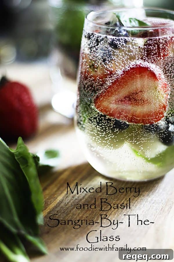 Mixed Berry and Basil Sangria Recipe (Single-Glass + Mocktail) 2 Mixed Berry Sangria-by-the-Glass. No need for a whole pitcher if you want a single glass!
