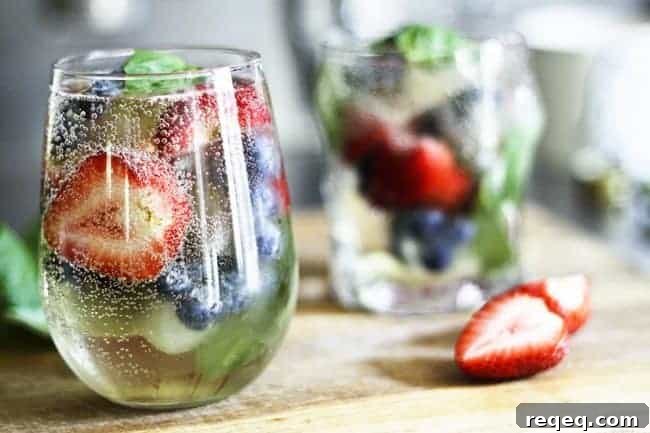 Mixed Berry and Basil Sangria Recipe (Single-Glass + Mocktail) 5 Mixed Berry Sangria by the glass with a Mocktail variation!
