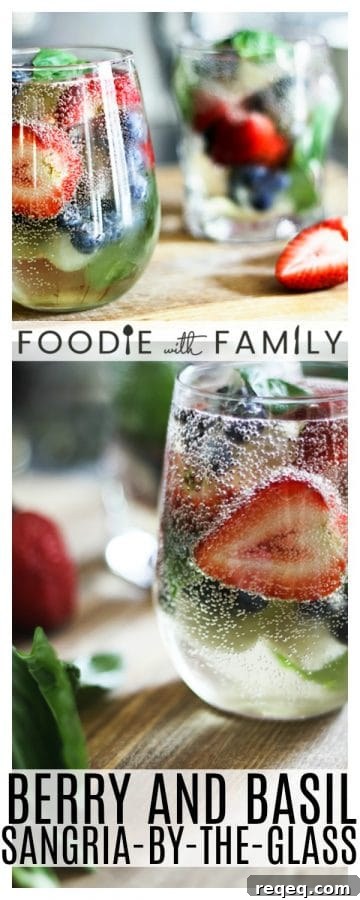 Mixed Berry and Basil Sangria Recipe (Single-Glass + Mocktail) 6 Mixed Berry Sangria by the glass with a Mocktail variation!