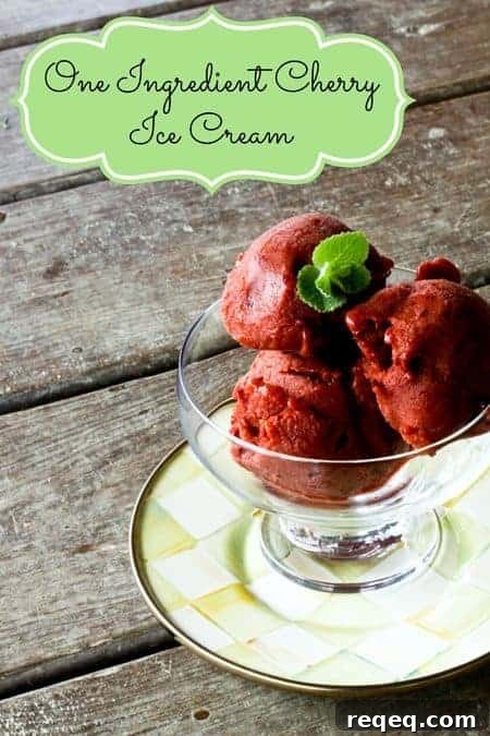 1-Ingredient Cherry Ice Cream + Quick Guide to Freezing Cherries 2 One Ingredient Cherry Ice Cream | www.foodiewithfamily.com