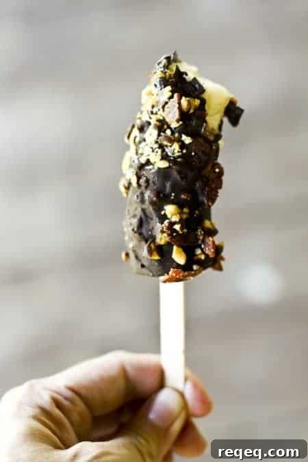 Elvis-Style Frozen Bananas with Chocolate, Peanuts & Bacon 5 Elvis Banana Ice Pops | www.foodiewithfamily.com