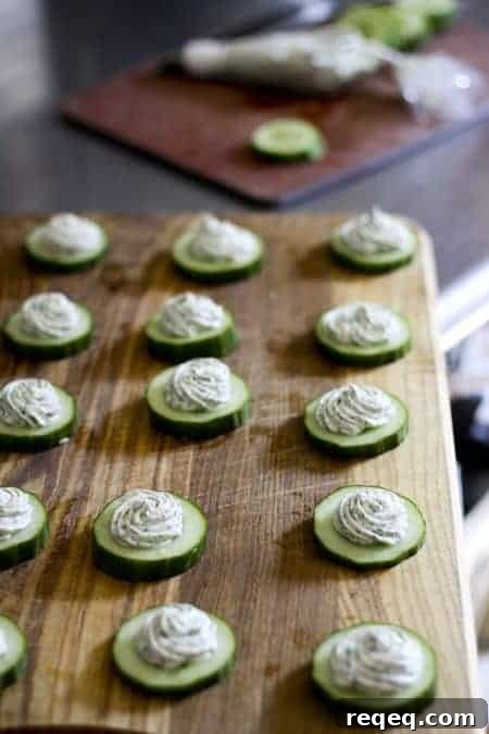 Herbed Cream Cheese Cucumber Rounds: Fresh Appetizer Recipe 2 Cucumbers with Herbed Cream Cheese | www.foodiewithfamily.com