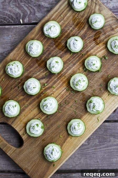 Herbed Cream Cheese Cucumber Rounds: Fresh Appetizer Recipe 3 Cucumbers with Herbed Cream Cheese | www.foodiewithfamily.com