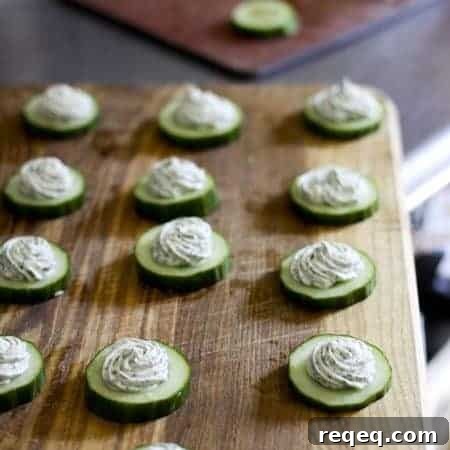 Cucumbers with Herbed Cream Cheese | www.foodiewithfamily.com