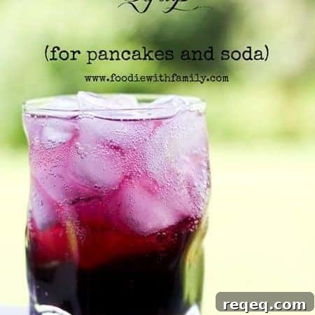 Homemade Blueberry Syrup for pancakes, waffles, French toast, and SODA! | www.foodiewithfamily.com