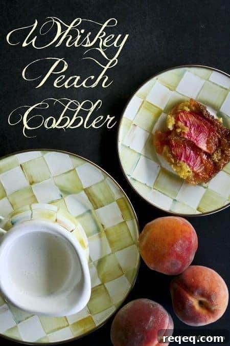 Whiskey Peach Cobbler: Quick Last-Minute Summer Dessert 2 Whiskey Peach Cobbler | www.foodiewithfamily.com