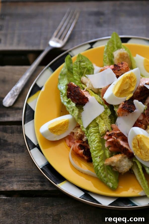 Quick Cajun Blackened Salmon Recipe for Weeknight Dinners 4 Blackened Salmon Caesar Salad hard boiled eggs Parmesan from foodiewithfamily.com