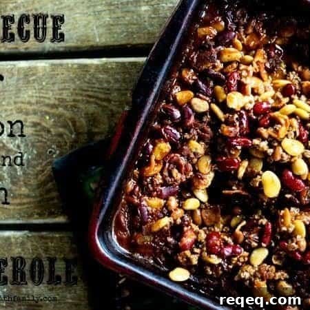 Barbecue Beef Bacon and Bean Casserole for #MakeAheadMondays | www.foodiewithfamily.com