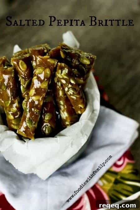 Salted Pepita Brittle Recipe — Homemade Pumpkin Seed Candy 2 Salted Pepita Brittle | www.foodiewithfamily.com