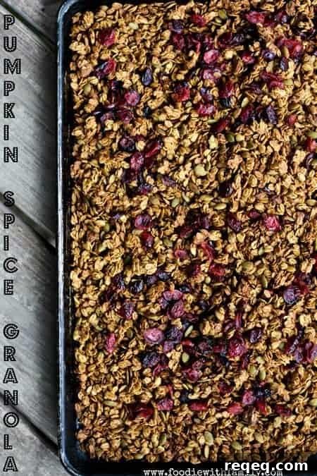Make-Ahead Pumpkin Spice Granola for Busy Mornings 2 Pretty Excellent But Not Better Than Sex Pumpkin Spice Granola for #MakeAheadMondays | www.foodiewithfamily.com
