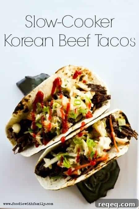 Make-Ahead Slow Cooker Korean Beef Tacos for Weeknight Meals 2 Slow Cooker Korean Beef Tacos for Make Ahead Mondays | www.foodiewithfamily.com