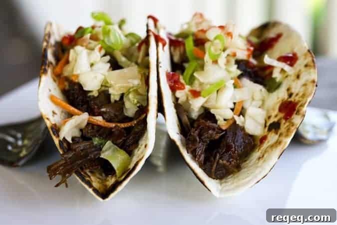 Make-Ahead Slow Cooker Korean Beef Tacos for Weeknight Meals 5 Slow Cooker Korean Beef Tacos for Make Ahead Mondays on www.foodiewithfamily.com