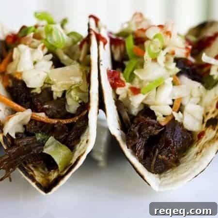 Make-Ahead Slow Cooker Korean Beef Tacos for Weeknight Meals 6 Slow Cooker Korean Beef Tacos for Make Ahead Mondays on www.foodiewithfamily.com