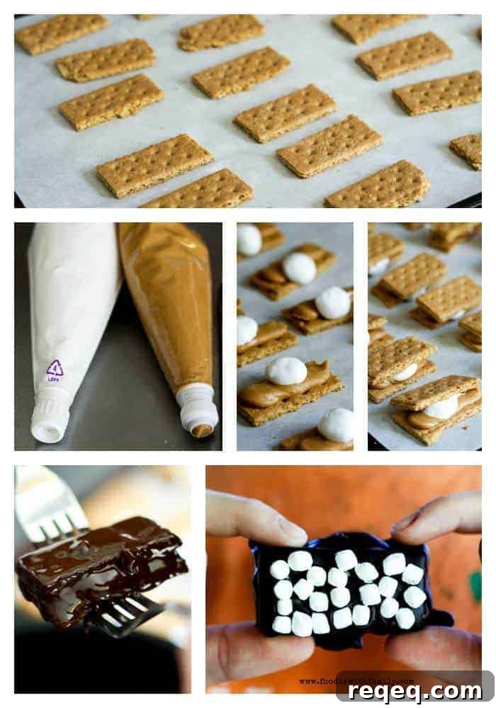 Inside-Out Peanut Butter S'mores Bars Recipe 3 Inside Out Peanut Butter Smores Bars at www.foodiewithfamily.com