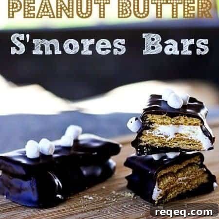 Inside-Out Peanut Butter S'mores Bars Recipe 4 Inside Out Peanut Butter Smores Bars | www.foodiewithfamily.com