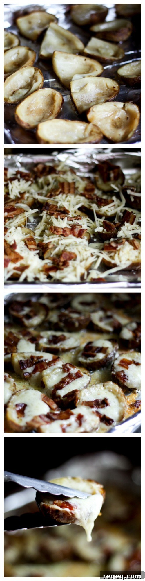 Bacon Cheddar Potato Skins — Win a Year’s Supply of Bacon 3 Extreme Bacon Potato Skins on www.foodiewithfamily.com and how to win a year's supply of bacon
