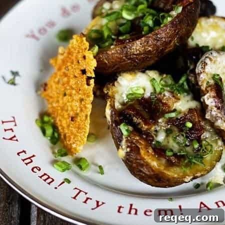 Bacon Cheddar Potato Skins — Win a Year’s Supply of Bacon 6 Extreme Bacon Cheddar Potato Skins + how to win a year's supply of bacon www.foodiewithfamily.com