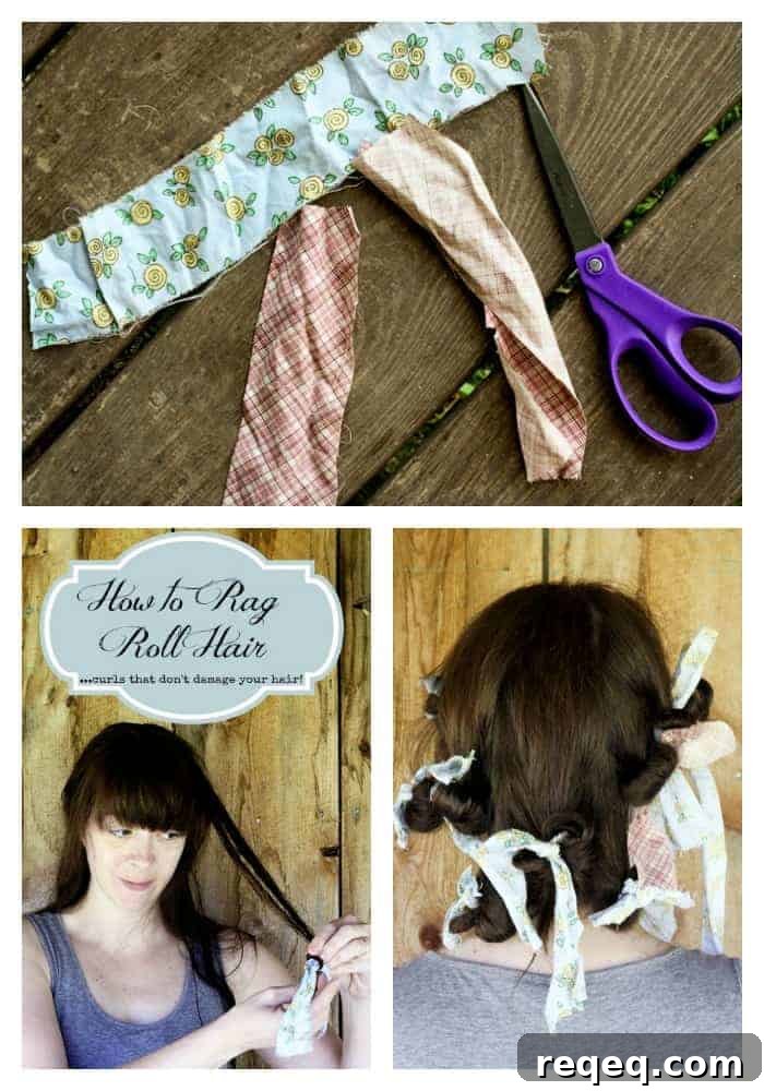Rag Roll Hair Tutorial: Damage-Free Natural-Looking Curls 3 Rag Rolling: How to get natural looking curls without special equipment or damaging your hair on www.foodiewithfamily.com