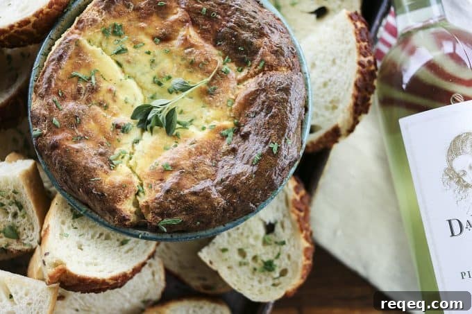 Quick Baked Ricotta Appetizer with Garlic and Herbs 2 Baked Ricotta Appetizer: warm, airy, souffle-like cheese dip