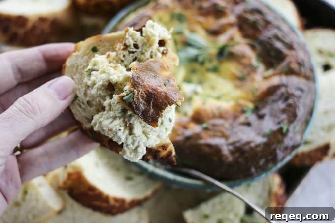 Quick Baked Ricotta Appetizer with Garlic and Herbs 3 Baked Ricotta Appetizer: warm, airy, souffle-like cheese dip