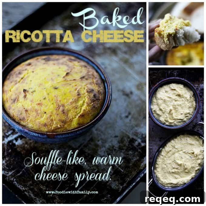 Quick Baked Ricotta Appetizer with Garlic and Herbs 5 Baked Ricotta Appetizer: warm, airy, souffle-like cheese dip