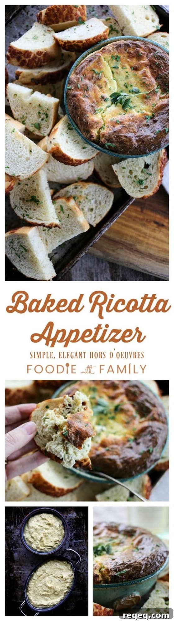 Quick Baked Ricotta Appetizer with Garlic and Herbs 7 Baked Ricotta Appetizer: warm, airy, souffle-like cheese dip
