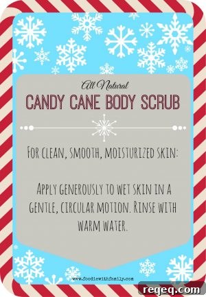 Candy Cane Body Scrub Tag www.foodiewithfamily.com